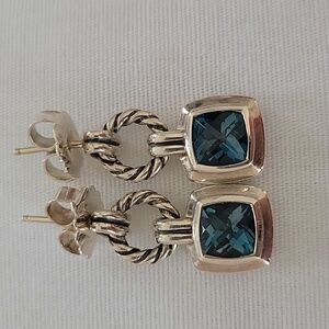 David Yurman 925 silver topaz earring only